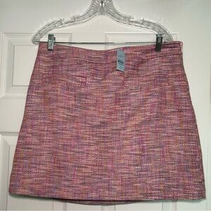 NWT LOFT‎ Pink A-Line Mini Skirt Tweed Women’s 12 petite career office academia